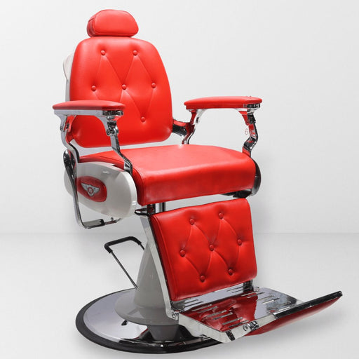 red and white barber chair antique style